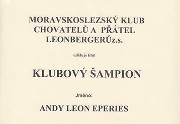 Andy se stal Klubovým šampionem